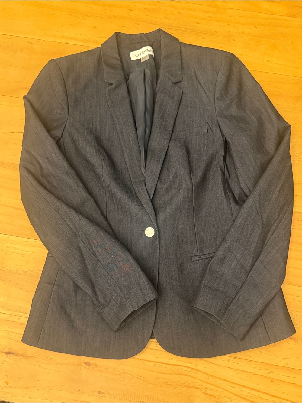 Calvin Klein Dark Chambray Single-Button Women's Blazer